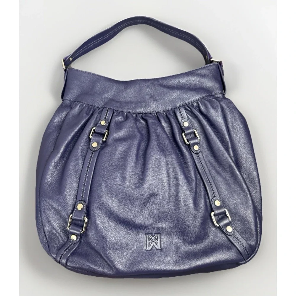 Karla Hanson Purple Hobo Shoulder Bag Vegan Leather Slouch Purse‎ Handbag